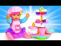 برنامه کودک نی نی ها : بازی آشپزی و درست کردن کاپ کیک با شن های رنگی