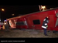 مستند از صحنه حادثه واژگونی اتوبوس در اصفهان