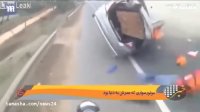 موتورسواری که در یک قدمی مرگ نجات پیدا کرد