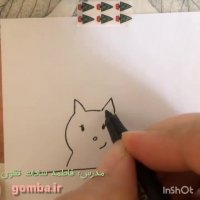آموزش نقاشی کودک گربه عینکی