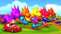 کارتون ماشین بازی گوریل ها روی سرسره رنگی اژدها