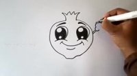 نقاشی کودکانه - انار کارتونی