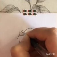 آموزش نقاشی کودک طرح گربه خواب‌آلو