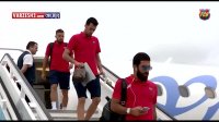 ورود بازیکنان بارسلونا به شهر بیلبائو