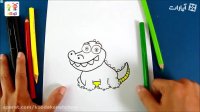 آموزش نقاشی تمساح کارتونی - آموزش نقاشی برای کودکان - کودکانه