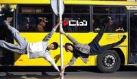 حرکات نمایشی خطرناک وسط خیابان