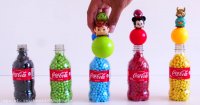 5 بطری کوکاکولا بالن توپ استرس دانه های رنگین کمانی / سرگرمی کودکانه