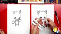 آموزش نقاشی کودکانه - نقاشی پسر گربه ای