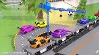کارتون ماشین های رنگی : انتقال ماشین ها با قطار و جرثقیل