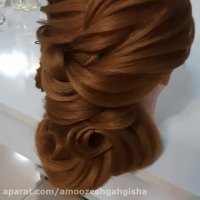 نمونه کار هنرجوی دوره آموزش شینیون آموزشگاه آرایشگری زنانه گیشا در اصفهان