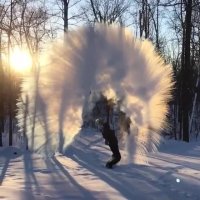 تصویر زیبایی از پاشیدن آب جوش در دمای 30- درجه