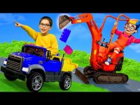 فیلم ماشین بازی کودکانه : بازی با بیل مکانیکی بزرگ و واقعی : عملیات پل سازی