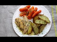 یه غذای خوشمزه مرغ با سبزیجات