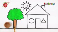 آموزش نقاشی کودکانه کشیدن خانه