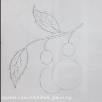 آموزش نقاشی کودکانه میوه - گلابی