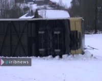 خروج قطار مسافربری از ریل بر اثر طوفان