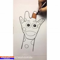 نقاشی برای کودکان | کشیدن زرافه با جای انگشتان دست