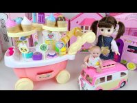 اسباب بازی آشپزی عروسک و نی نی کوچولو : ماشین بستنی فروشی