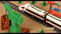 ماشین بازی کودکانه قطار پرسرعت در تونل شنی - ماشین آلات بزرگ ساخت و ساز - اسباب بازی شهر لگوها