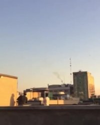تصاویر شلیک ضد هوایی به پهباد در مرکز شهر تهران