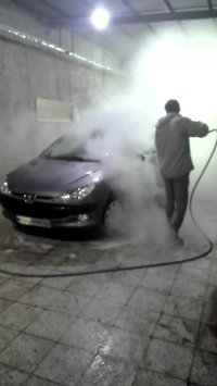 تست دستگاه کارواش بخار استیم پاور در تهران (550 لیتری 350 کیلو )