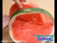 میوه آرائی- تزئین هندوانه به شکل سبد