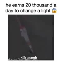 این آقا برای عوض کردن هر یک لامپ،   ۲۰ هزار دلار دستمزد می‌گیرد !!!
