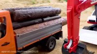کارتون ماشین بازی کودکانه بیبو _ حمل چوب با کامیون