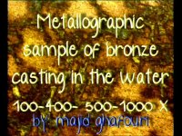 Metallographic and bronze casting in the water