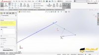 رسم خط با نقطه وسط خط در فرمان Line نرم افزار سالیدورکس یا سالیدورک 2018 (SOLIDWORKS 2018)