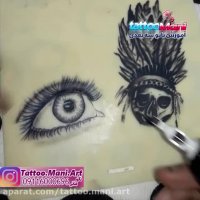 تمرین تاتو چشم توسط هنرجویی از آبادان