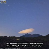 ابر عدسی بر سر قله آتشفشان