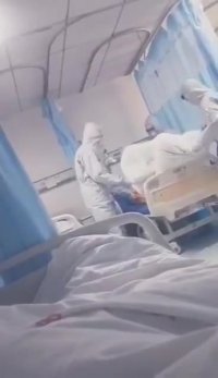 ویدیو وحشتناک از بیمار مبتلا به کرونا در بیمارستانی در چین