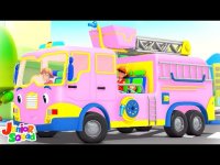 کارتون ماشین آتش نشانی صورتی ... شعر چرخ های ماشین آتش نشانی می چرخه و می چرخه