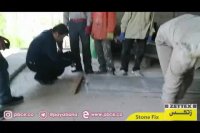 ویدیو تست مقاومت قطعه بتنی چسبانیده شده با اسپری فوم StoneFix زتکس، جایگزین ملات سنتی جهت دیوارچینی و مصارف مشابه