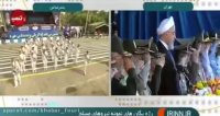 لحظه مطلع شدن روحانی و فرماندهان ارشد از حمله تروریستی اهواز و ترک مراسم رژه