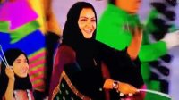 زنان عربستانی در رژه المپیک با لباس سنتی این کشور