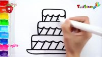 آموزش نقاشی کودکانه کشیدن کیک تولد
