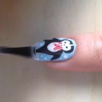 طراحی ناخن به شکل پنگوئن