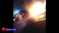 آتش گرفتن پراید در اتوبان پاسداران تبریز