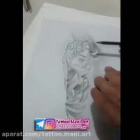 آموزش طراحی دختر سرخپوست برای تتو