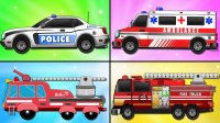 کارتون ماشین آتش نشانی , پلیس ,  آمبولانس ... کارواش و تعمیر ماشین های تیم نجات