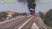 انفجار کامیون حمل سوخت در بزرگ راه