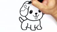 آموزش نقاشی حیوانات برای کودکان _ نقاشی سگ کوچولو