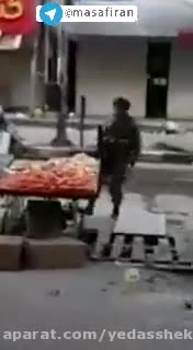 ⭕️ سیب دزدی افسر ارشد ارتش #رژیم_صهیونیستی از میوه فروش