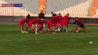 گرم کردن تیمهای پرسپولیس - ذوب‌آهن پیش از بازی