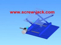 make a small scissor lift drive system with a electric motor driven  two screw jacks lifting systems