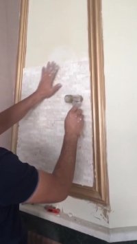 اجرای سنگ آنتیک دیوار شومینه