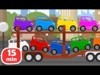 کارتون ماشین ها و دختر مکانیک : هلی کوپتر قرمز و ماشین های رنگی