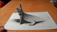 نقاشی کروکودیل سه بعدی